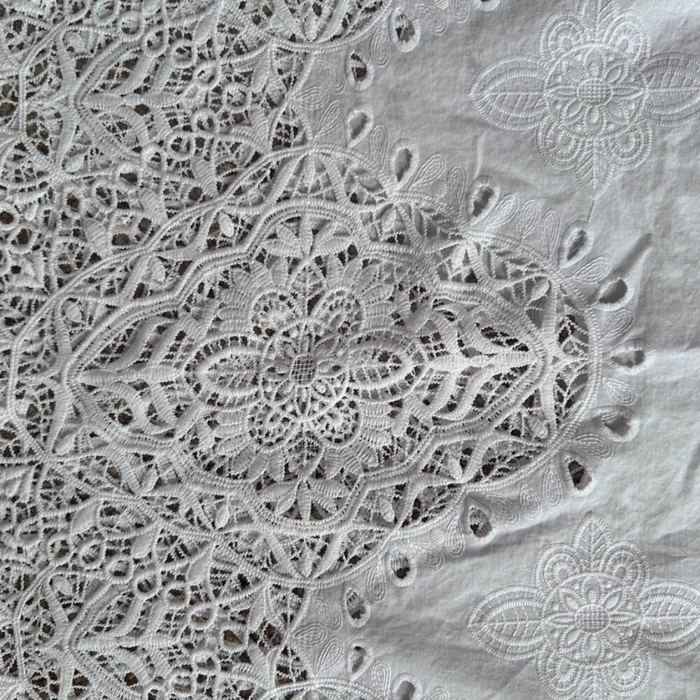 Delicate Eyelet Lace Prairie Blouse Boho French Girl European Summer Top Women 8 - Picture 9 of 12